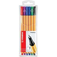 Rotulador punta fina STABILO point 88 - Estuche con 6 colores